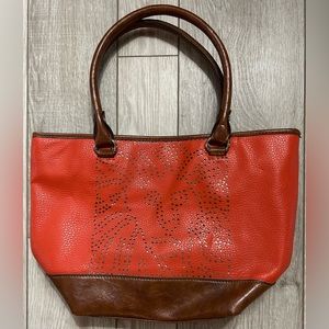 NEW Anne Klein Leo Legacy Handbag / Purse w/ Handles - Orange and Brown